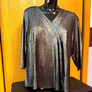 Lane Bryant shimmery gray 3/4 sleeve top